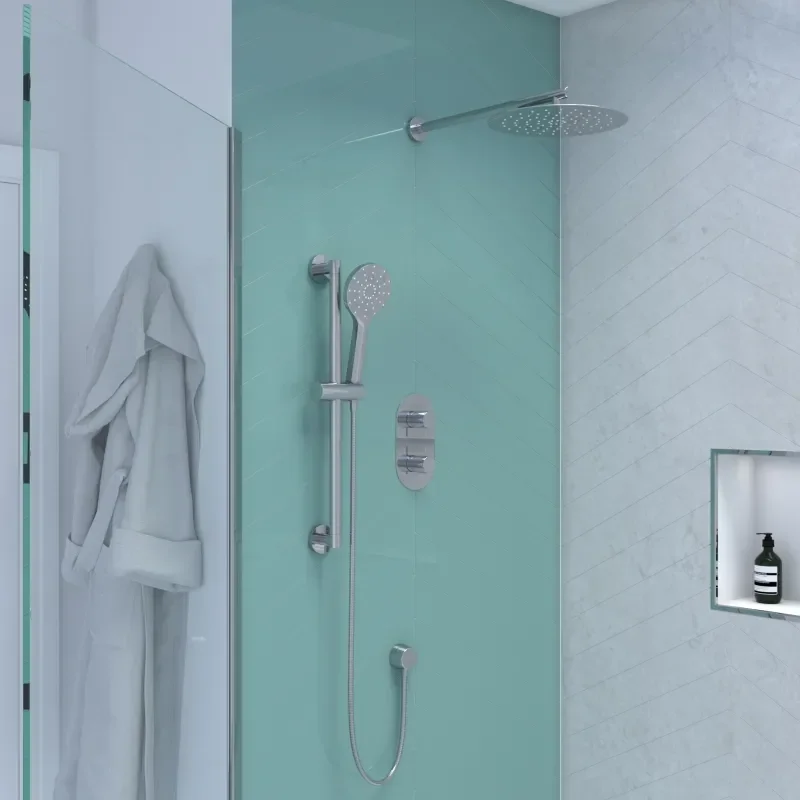 Tweed 2 Outlet Wall Shower Set Head Handset Slider