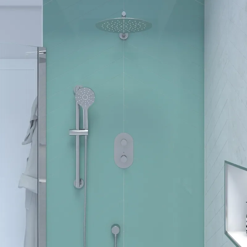 Tweed 2 Outlet Wall Shower Set Head Handset Slider