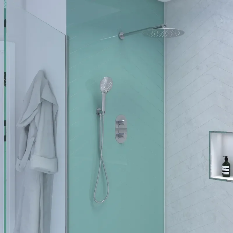 Tweed 2 Outlet Wall Shower Set Head Handset Bracket
