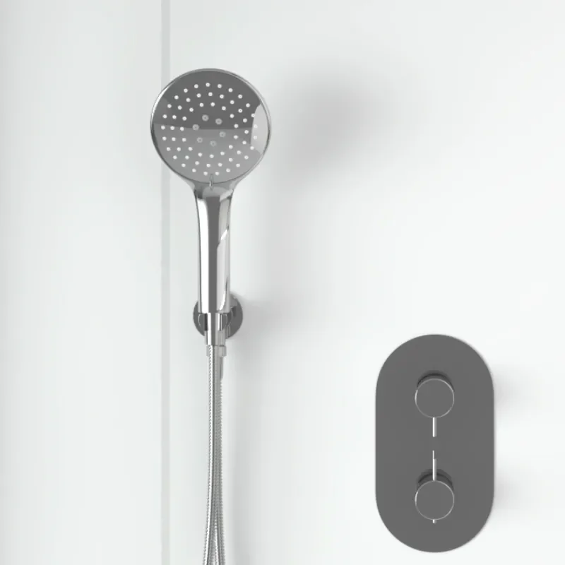 Tweed 2 Outlet Ceiling Shower Set Head Handset Bracket