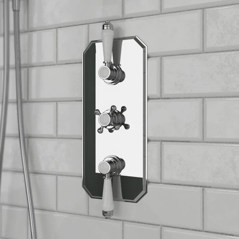 Carmel Traditional 3 Outlet Shower Set Head Handset Bath Spout