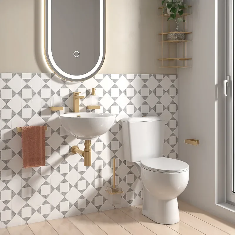 Extra Product Image For Tesla Wall Hung Basin And Toilet Niagra Taps 2