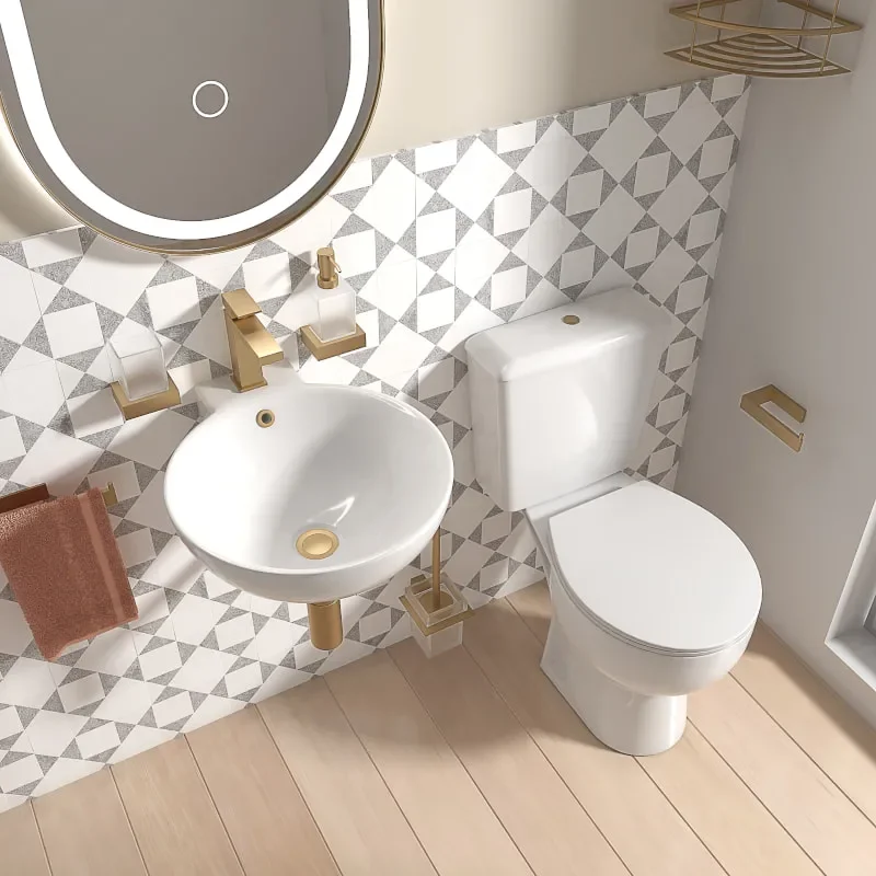 Extra Product Image For Tesla Round Wash Basin Niagra Taps 1