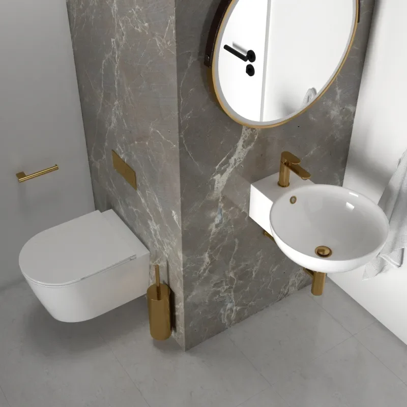 Side View of Tesla Round Wall Hung Basin 