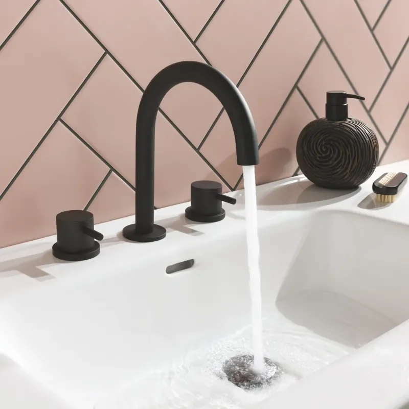 3 Hole Basin Mixer Tap with matt black finish
