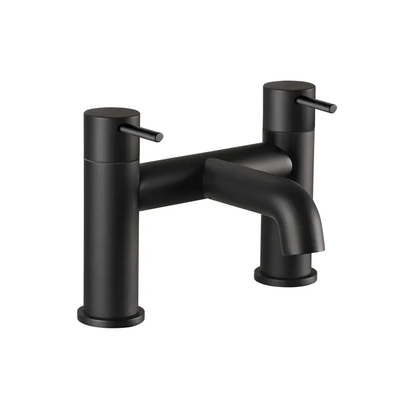 JTP Vos Matt Black Deck Mounted Bath Filler