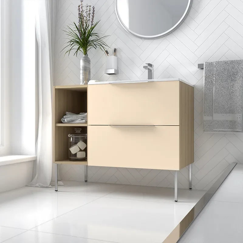 Alani 900 Sand Sand Vanity Unit with Storage