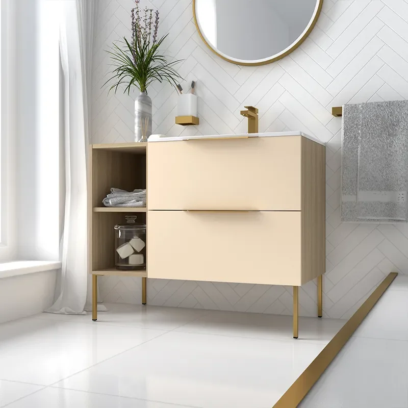 Alani 900 Sand Sand Vanity Unit with Storage