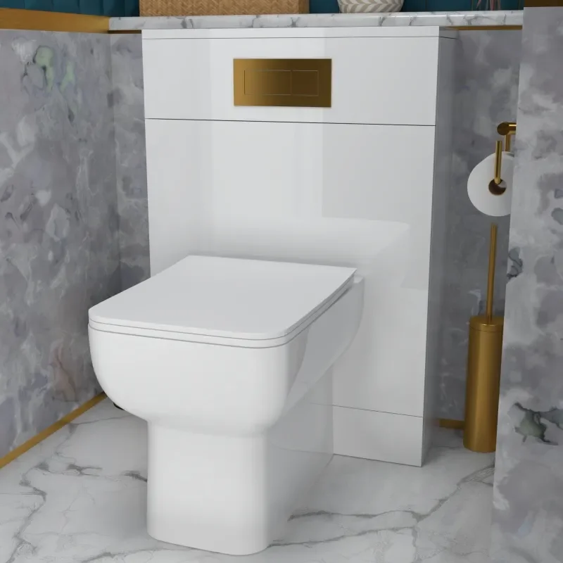 Angled Lifestyle View of the Jivana Back to Wall Toilet Unit in White