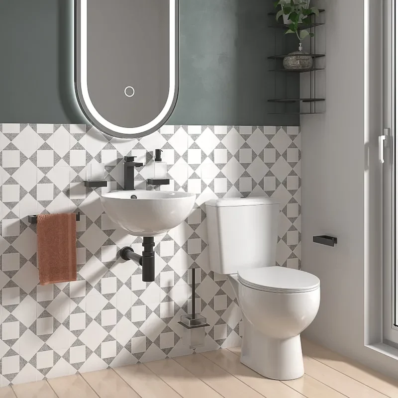 Tesla Cloakroom Suite with Toilet & Basin