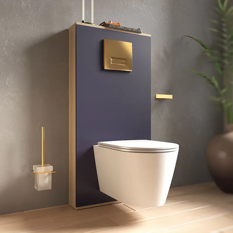 Image for Alani Navy Blue WC Toilet Unit Optional Cistern Frame & Toilet Pan