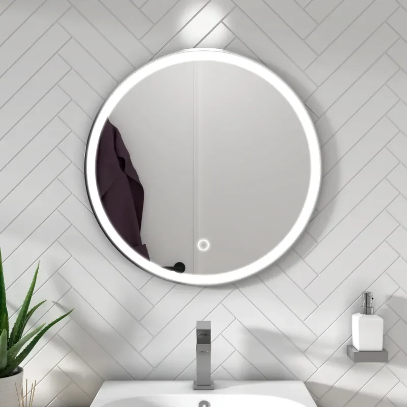 BC Round Silver LED Antifog Mirror