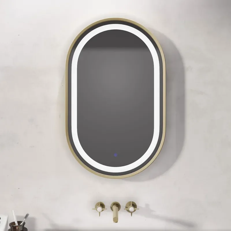 BC Oval Gold Illuminated Mirror