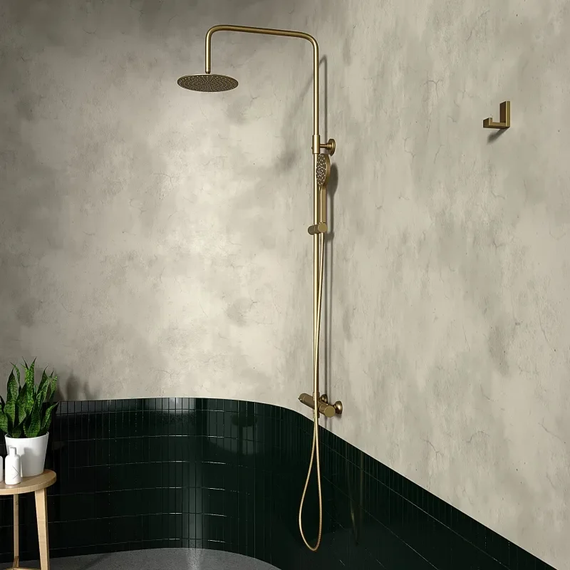 Petteril Gold Round Shower Rail Kit
