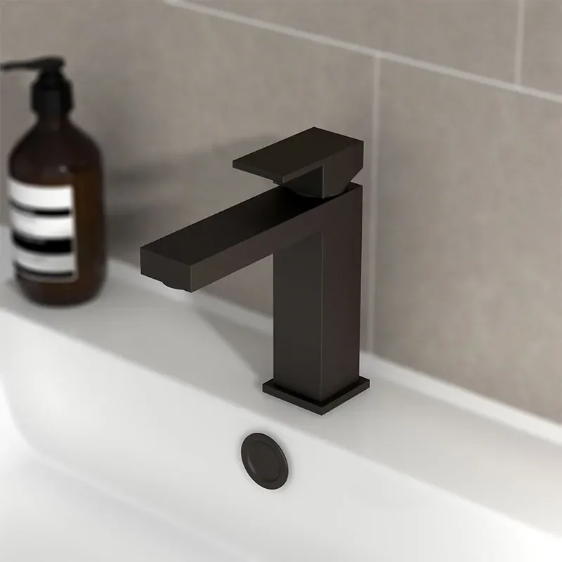 Glade Matte Side Black Basin Tap with Waste