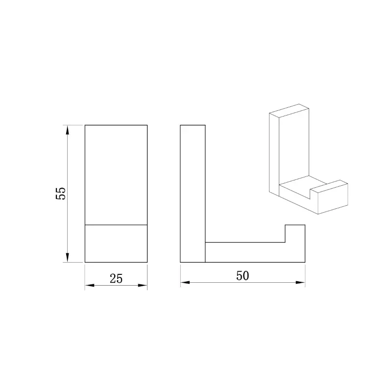 Extra Product Image For Bc Gold Robe Hook Drawing 1