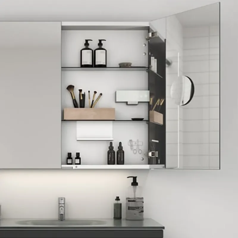 Dansani Luna Black 800mm Bathroom Mirror Cabinet