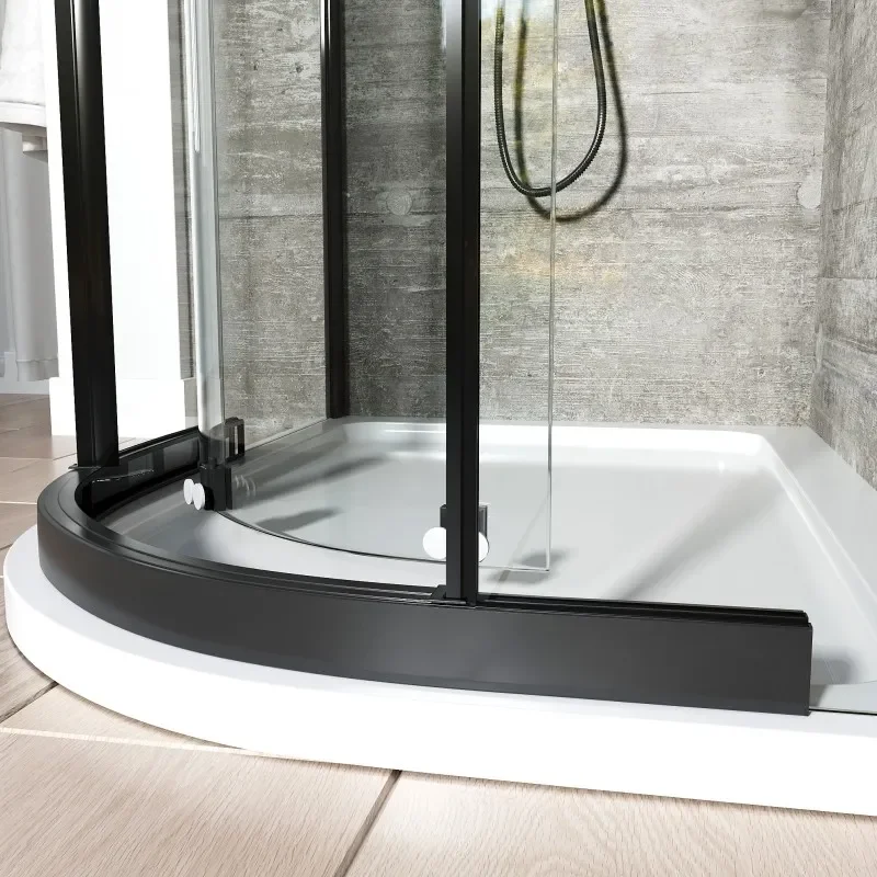 Odessa Black Offset Quadrant Shower Enclosure 1200 800