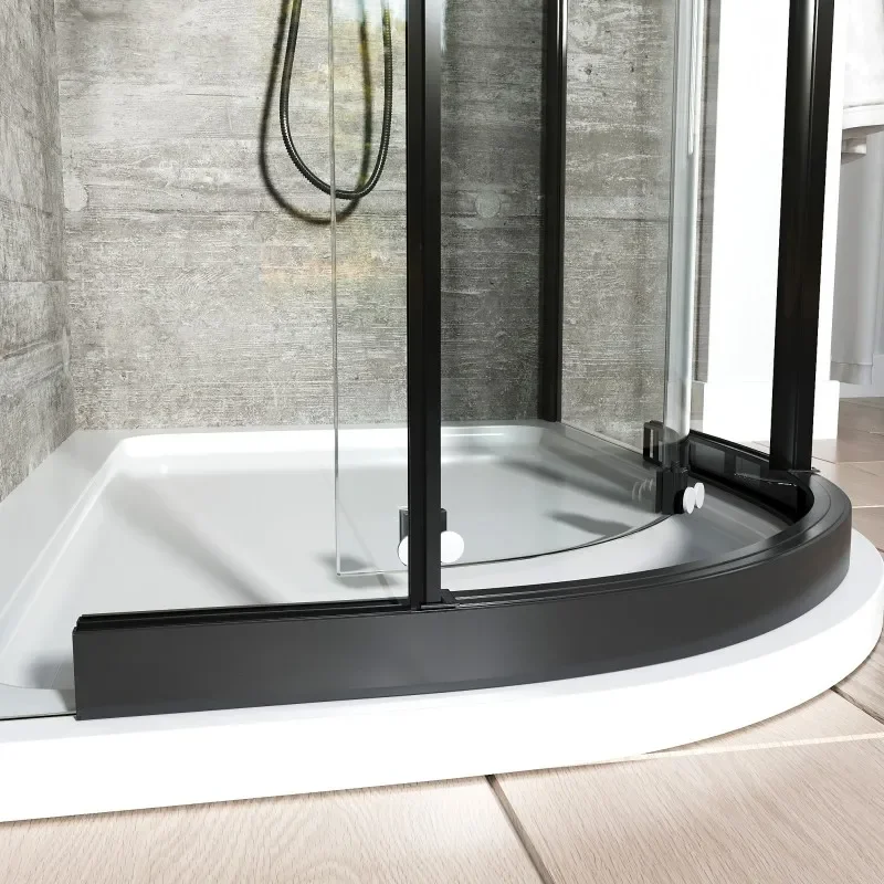 Odessa Black Offset Quadrant Shower Enclosure 1200 800