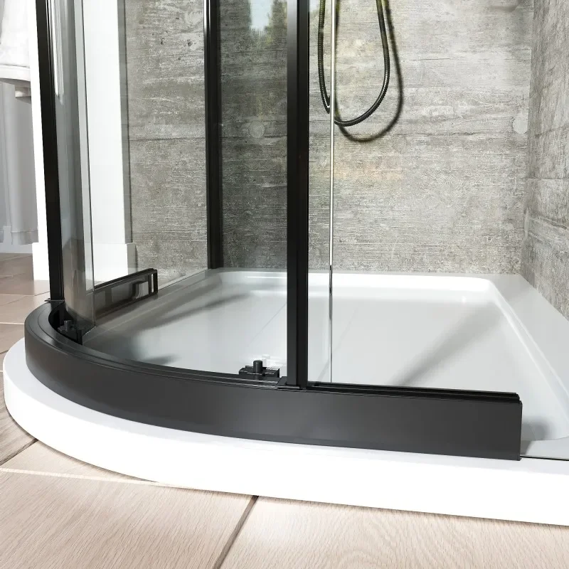 Odessa Black Offset Quadrant Shower Enclosure 1200 800