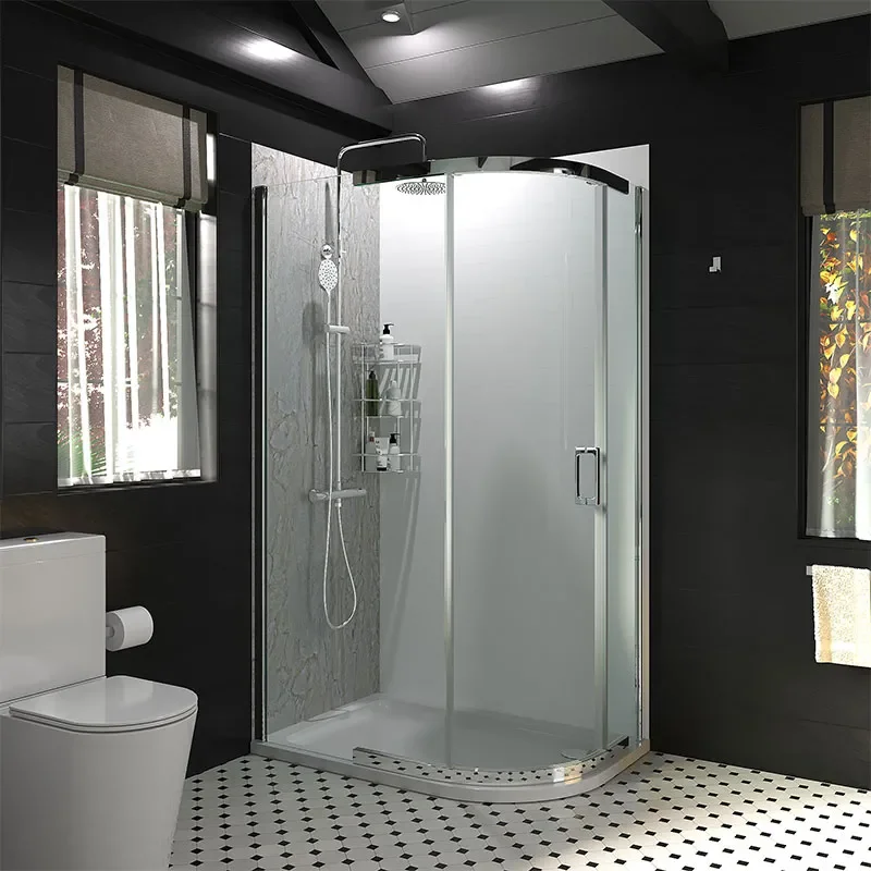 Odessa Chrome Offset Quadrant Shower Enclosure 1200 800