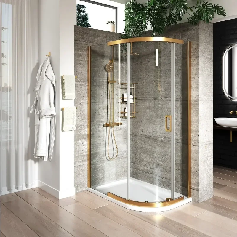 Odessa Gold Offset Quadrant Shower Enclosure 1200 800