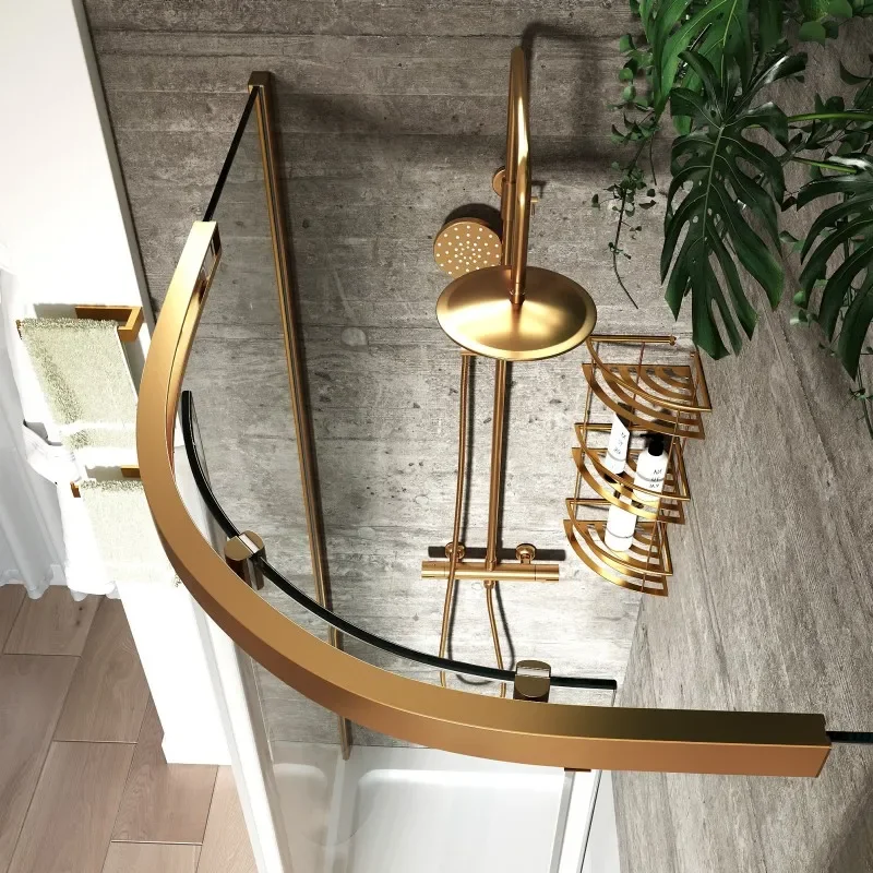Odessa Gold Offset Quadrant Shower Enclosure 1200 800