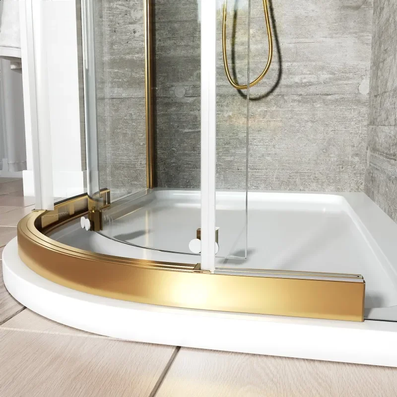 Odessa Gold Offset Quadrant Shower Enclosure 1200 800