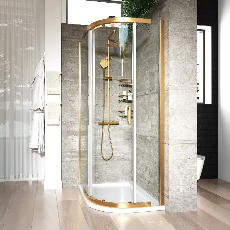 Odessa Gold Offset Quadrant Shower Enclosure 1200 800