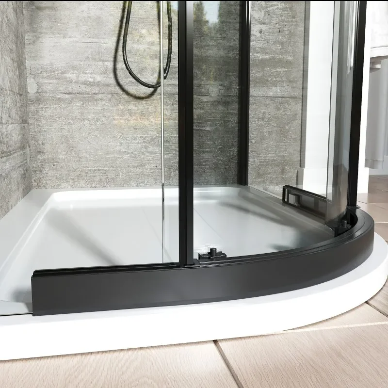 Odessa Black Offset Quadrant Shower Enclosure 1200 900