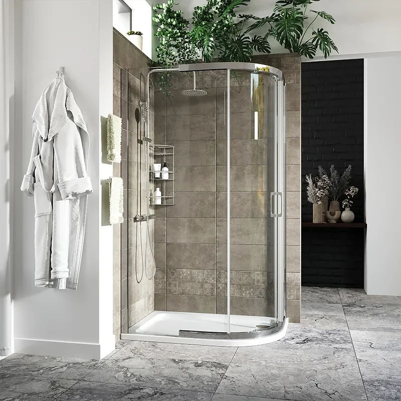 Odessa Chrome Offset Quadrant Shower Enclosure 1200 900