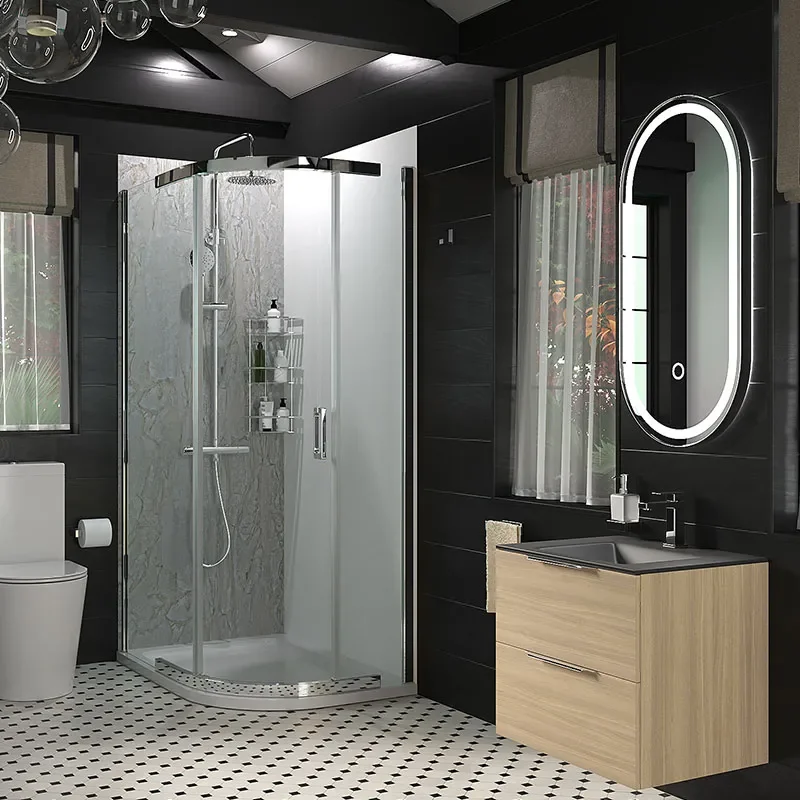 Odessa Chrome Offset Quadrant Shower Enclosure 1200 900