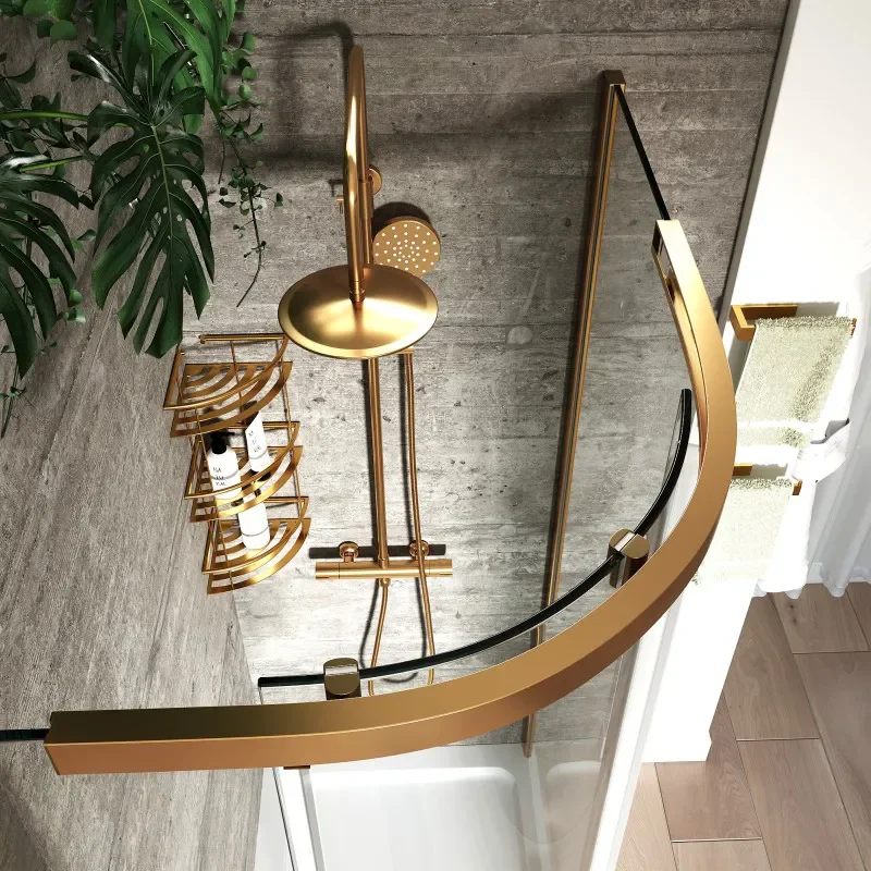 Odessa Gold Offset Quadrant Shower Enclosure 1200 900