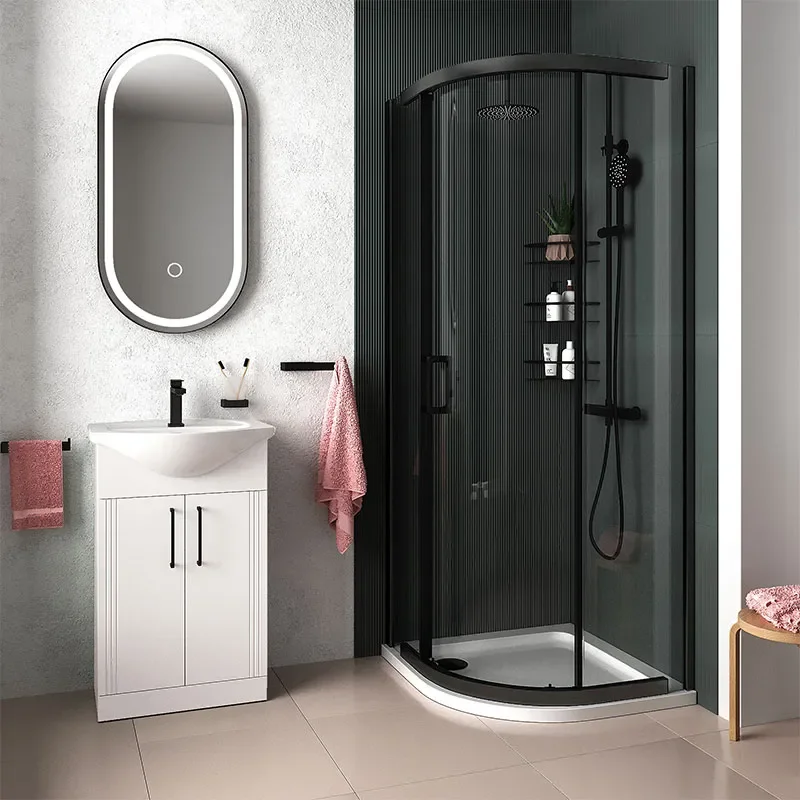Odessa Black 800 Quadrant Shower Enclosure