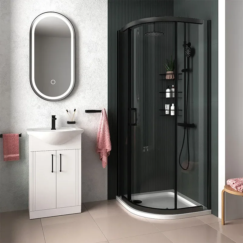 Odessa Black 900 Quadrant Shower Enclosure