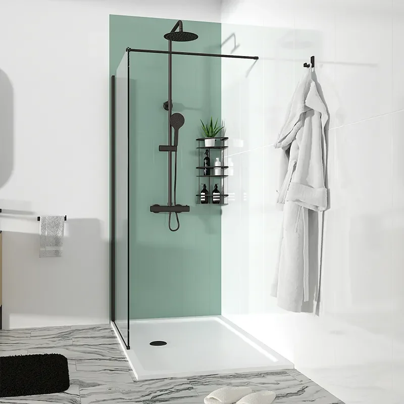 Extra Product Image For Radiant Black Hinged Walkin Corner Shower Enclosure 1