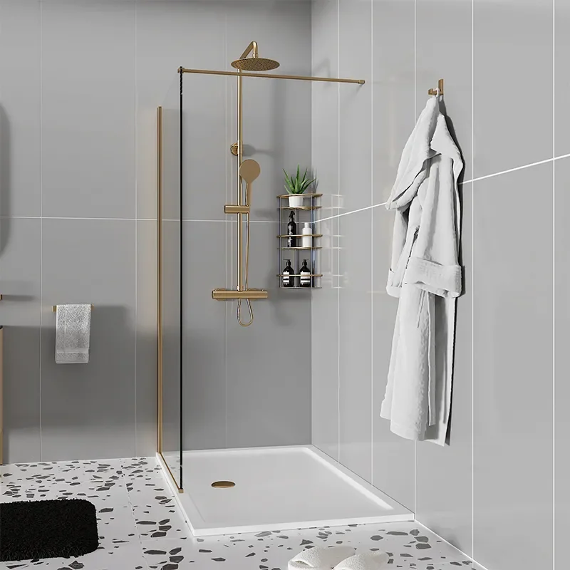 Product Image for Radiant 1300 Brushed Gold Shower Enclosure for Recess