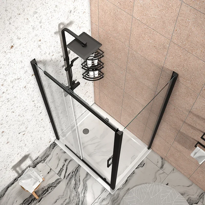 Odessa Black 1200 Sliding Shower Door