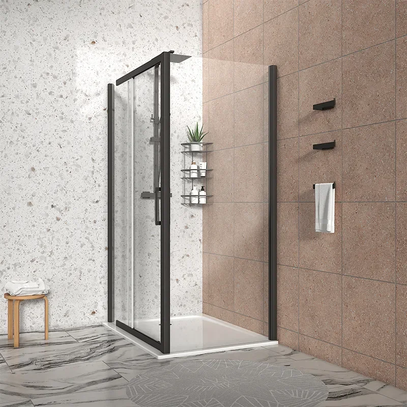 Odessa Black 1200 Sliding Shower Door