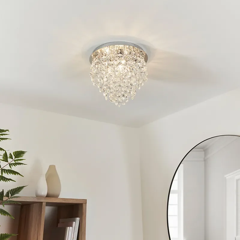 Decorative Flush Ceiling Light: 3 Bulb