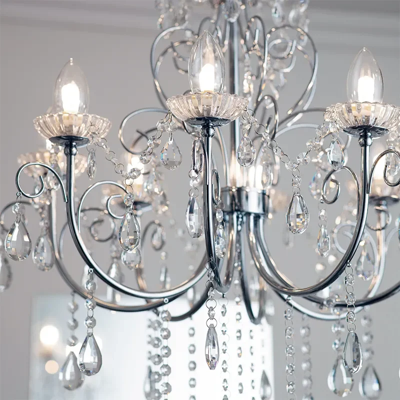 Multi arm glass Pendant Light: 8 Bulb