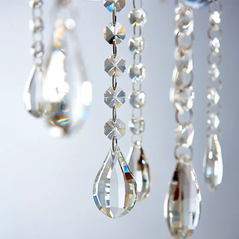 Multi arm glass Pendant Light: 8 Bulb