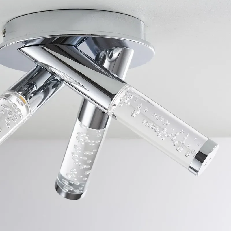 Amery Multi Arm Glass Semi Flush LED Light 3 Bulb