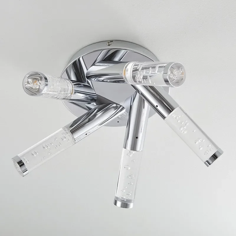Amery Multi Arm Glass Semi Flush LED Light 5 Bulb