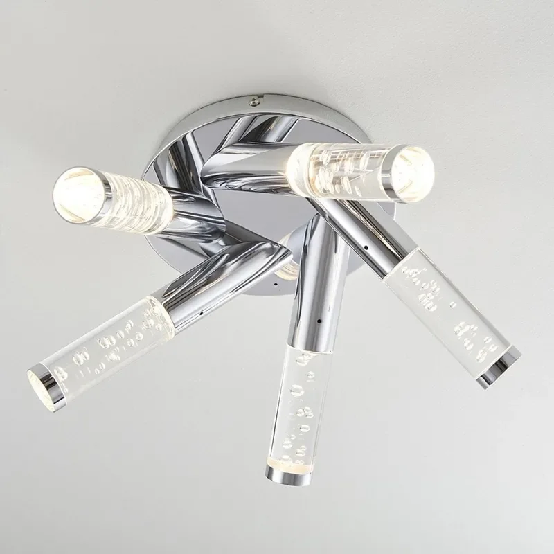Amery Multi Arm Glass Semi Flush LED Light 5 Bulb