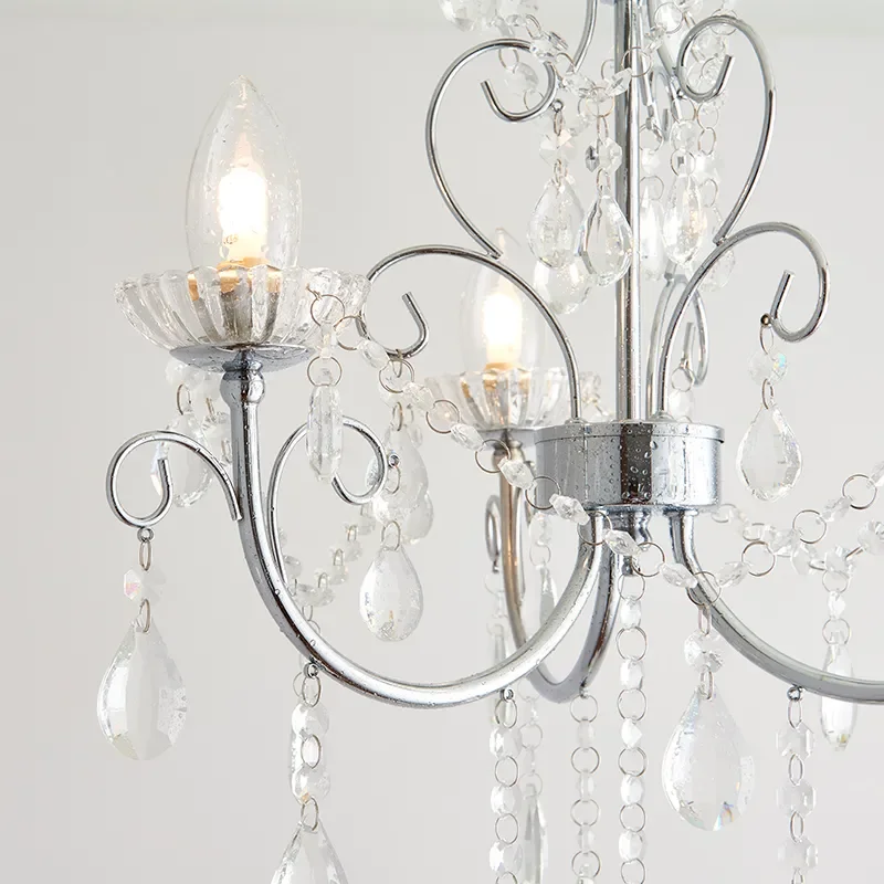 Multi arm glass Semi flush Light: 3 Bulb