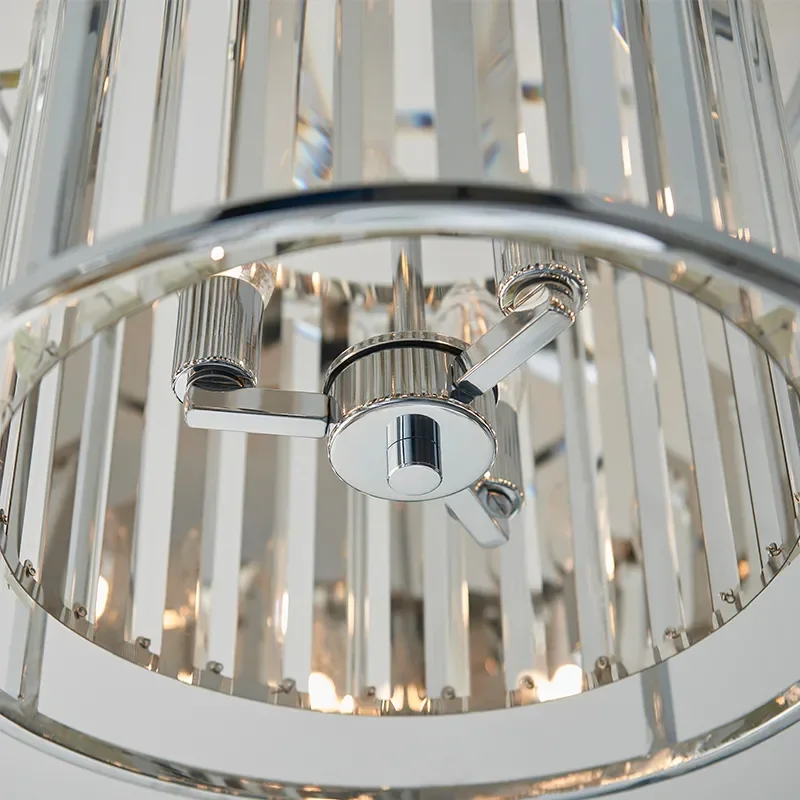 Multi arm glass Semi flush Light: 3 Bulb