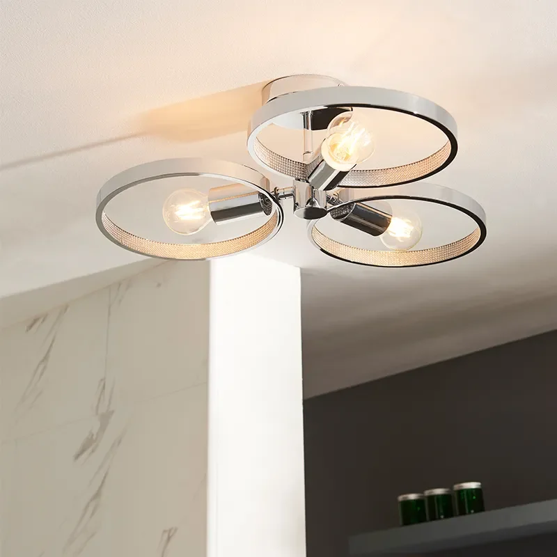 Multi arm lamp Semi flush Light: 3 Bulb