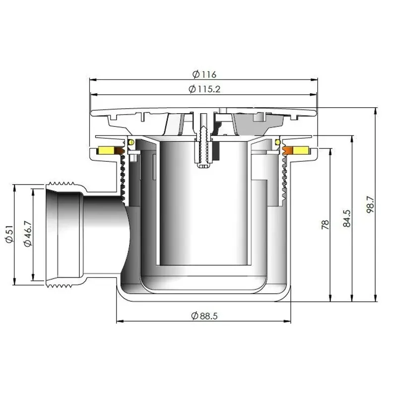 BC Gold Brushed Brass Shower Waste