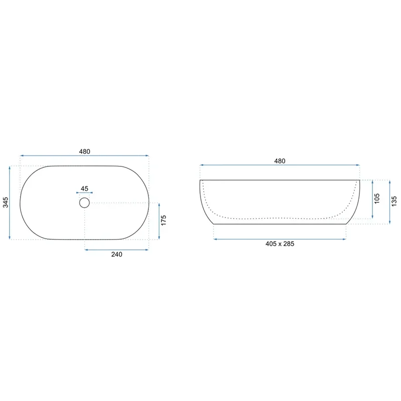Image for REA Knox Black Marble Gloss Countertop Basin